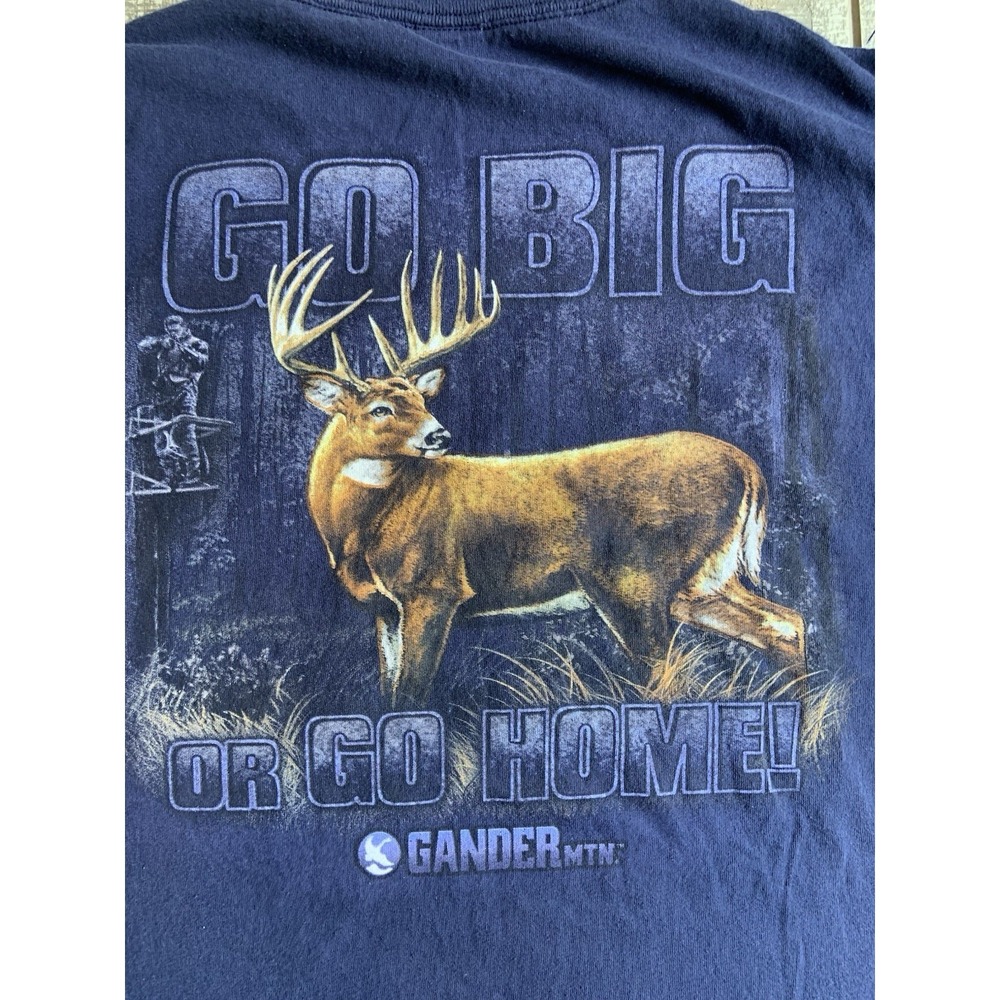 Gander Mountain T Shirt 2XL Big Buck Deer Hunting Outdoor Gear Graphic Tee‎ Blue